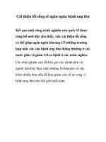 Cải thiện lối sống sẽ ngăn ngừa bệnh ung thư