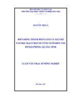 Biến động thành phần loài và mật độ tảo độc hại ở một số vùng nuôi biển ven bờ hải phòng và quảng ninh 