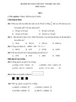 Đề kiểm tra toan cuối năm lớp 4  