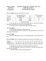 Tài liệu Đề và đán án Địa 7 HK I 2010-2011