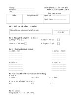 Đề kiểm tra Học kỳ I_môn Toán Lớp 4_3