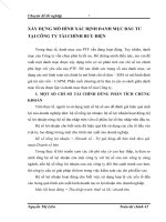 XẤY DỰNG MÔ HÌNH XÁC ĐỊNH DANH MỤC ĐẦU TƯ TẠI CÔNG TY TÀI CHÍNH BƯU ĐIỆN