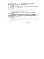 ĐỀ THI HỌC KỲ I GDCD 9 (2010-2011) CÓ ĐÁP ÁN