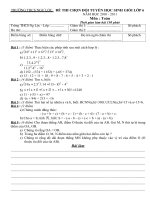 Bài giảng Đề thi chọn Đội tuyển HS giỏi môn Toán lớp 6, năm học 2010 - 2011 - Trường THCS Ngư Lộc