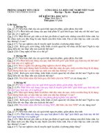 Đề kiểm tra học kì I (4 đề, 4 đáp an)