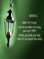 Niềm tin (trust)vai trò của niềm tin trong giao dịch TMĐTNhững giải pháp gia tăng niềm tin của người tiêu dùng 