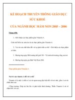 Kế họach truyền thông giáo dục sức khỏe của nghành mầm non - Phần 6