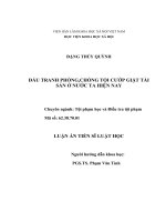 Đấu tranh phòng, chống tội cướp giật tài sản ở nước ta hiện nay 