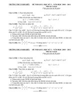 ĐỀ THI KSCL TOÁN 8 HỌC KY I (có Đ. Án