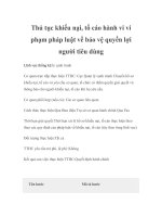 hủ tục khiếu nại, tố cáo hành vi vi phạm pháp luật về bảo vệ quyền lợi người tiêu dùng