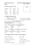 Bài soạn TEST FOR THE FIRST TERM