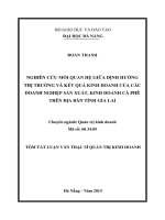 Nghiên cứu mối quan hệ giữa định hướng thị trường và kết quả kinh doanh của các doanh nghiệp sản xuất, kinh doanh cà phê trên địa bàn tỉnh gia lai 