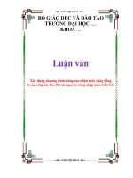 Luận văn Xây dựng chương trình nâng cao nhận thức cộng đồng  trong công tác bảo tồn tài nguyên rừng nhập mặn Cần Giờ