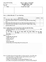 Gián án kiểm tra 1 tiết toán 6 khII