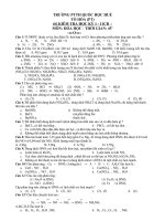 Hóa 11 Đề thi HK I số 2