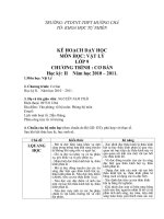 Bài soạn kẾ HOẠCH DẠY HỌC LÝ 9 KỲ II