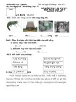 Gián án De thi  TV Lop 1 hay