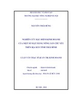 Nghiên cứu đặc điểm kinh doanh của một số mặt hàng nông sản chủ yếu trên địa bàn tỉnh thái bình 