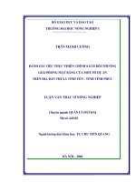 Đánh giá việc thực hiện chính sách bồi thường giải phóng của một số dự án trên địa bàn thị xã vĩnh yên, tỉnh vĩnh phúc 