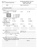 Tài liệu Đề cuối kỳ 1 môn Toán