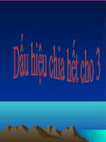 Bài giảng Dấu hiệu chia hết cho 3