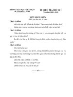 Gián án Đề thi HK 1 môn Sinh năm học 2010-2011