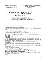 kế hoạch hoạt động cá nhân ngữ văn 7