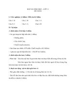 Đáp án Sinh học 11 HK1 2010-2011