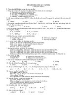 BÔ ĐÊ TRAC NGHIỆM ( 4 MÃ ĐỀ ) HK 1 - HAY