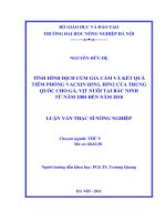 Luận văn tình hình dịch cúm gia cầm và kết quả tiêm phòng vacxin h5n1, h5n2 của trung quốc cho gà, vịt nuôi tại bắc ninh từ năm 2004 đến năm 2010 