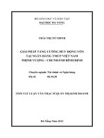 Giải pháp tăng cường huy động vốn tại ngân hàng TMCP việt nam thịnh vượng   chi nhánh bình định 