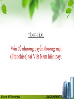 Vấn đề nhượng quyền thương mại (franchise) tại việt nam hiện nay 