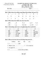 Bài giảng de thi TA hoc ki 2 lop1