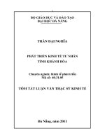 Phát triển kinh tế tư nhân tỉnh khánh hòa 