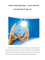 Luật bí mật ngân hàng – “con át chủ bài” của nền kinh tế Thụy Sỹ