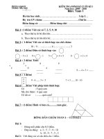 Tài liệu Kiểm tra định kì lần 2 Toán 1+ Đáp án