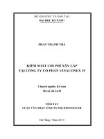 Kiểm soát chi phí xây lắp tại công ty cổ phần vinaconex 25