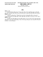 Bài giảng GDCD 10: Đề thi - Đáp án HK1 2010-2011