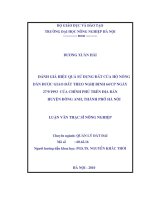 Luận văn đánh gíá hiệu quả sử dụng đất của hộ nông dân được giao đất theo nghị định 64CP ngày 2791993 của chính phủ trên địa bàn huyện đông anh thành phố hà nội 