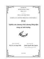 Phân tích chương Dòng điện trong các môi trường