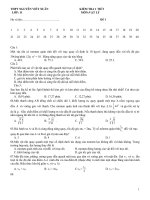 Kiểm tra 1 tiết lớp 12 phần cơ học vật rắn