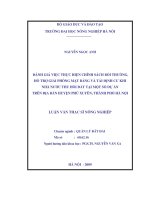 Đánh giá việc thực hiện chính sách bồi thường, hỗ trợ giải phóng mặt bằng và tái định cư khi nhà nước thu hồi đất tại một số dự án trên địa bàn huyện phú xuyên hà nội 