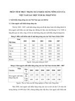 PHÂN TÍCH THỰC TRẠNG XUẤT KHẨU HÀNG NÔNG SẢN CỦA VIỆT NAM SAU MỘT NĂM RA NHẬP WTO
