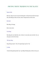 PHƯƠNG THUỐC TRỊ BỊNH UNG THƯ DẠ DÀY