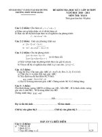 Đề KTHKI và đáp án cực hay của ĐHG-NG