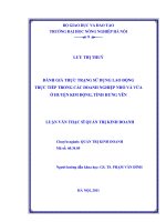 Luận văn đánh giá thực trạng sử dụng lao động trực tiếp trong các doanh nghiệp nhỏ và vừa ở huyện kim động, tỉnh hưng yên 