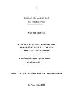 Hoàn thiện chính sách marketing ngành hàng bánh mì tươi của công ty cổ phần kinh đô 
