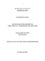 kế toán quản trị chi phí tại tổng công ty cổ phần dệt may hòa thọ 