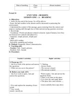 Bài giảng unit nine