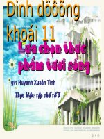 Bài soạn dinh dưỡng lớp 11_lựa chọn thực phẩm tươi sống